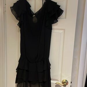 Cynthia Steffe Black ruffle dress in size medium
